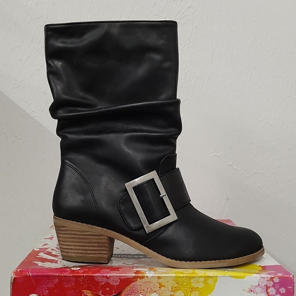 Chinese Laundry Two Step Black Leather Bootie New